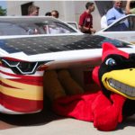 alec osceola hosts iowa state university prisum solar car