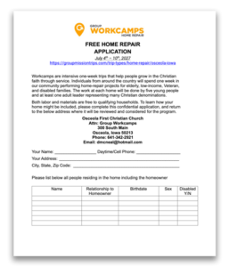work camps application