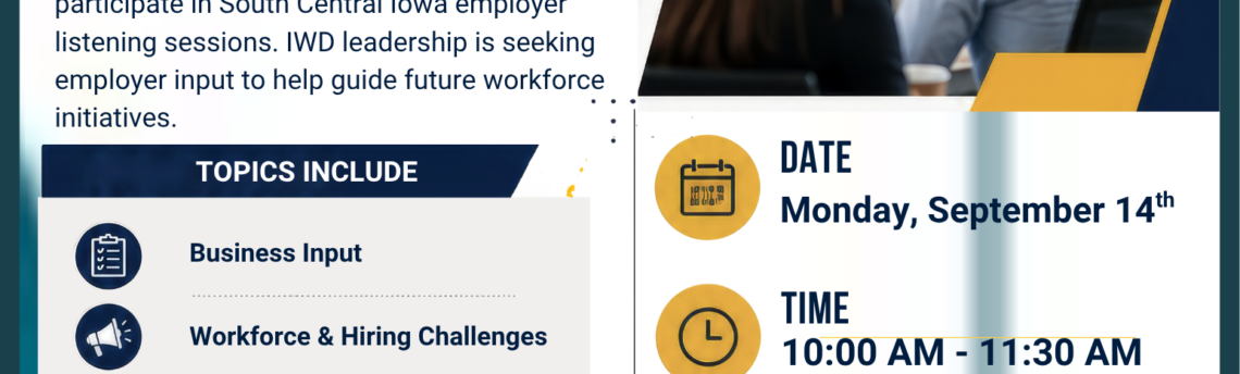 IWD, CCDC to Host South Central Iowa Employer Listening Session